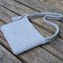 Sac bandoulière en crochet - Gris clair