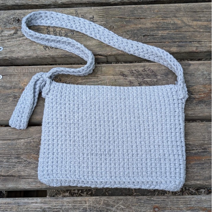 Sac bandoulière en crochet - Gris clair
